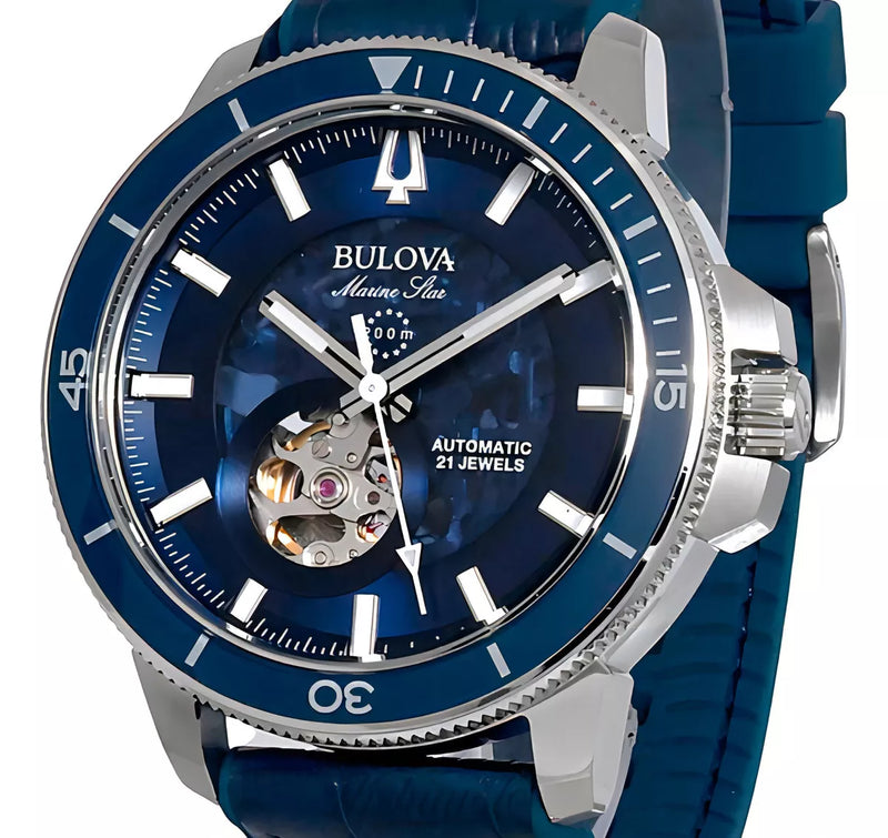 Bulova Marine Star Automático 96a291 Azul